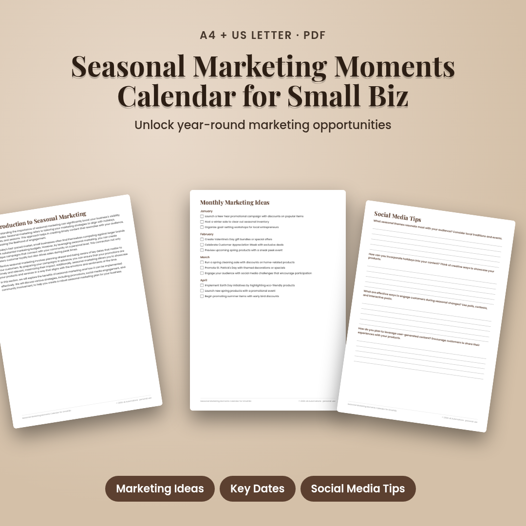 Seasonal Marketing Moments Calendar for Small Biz