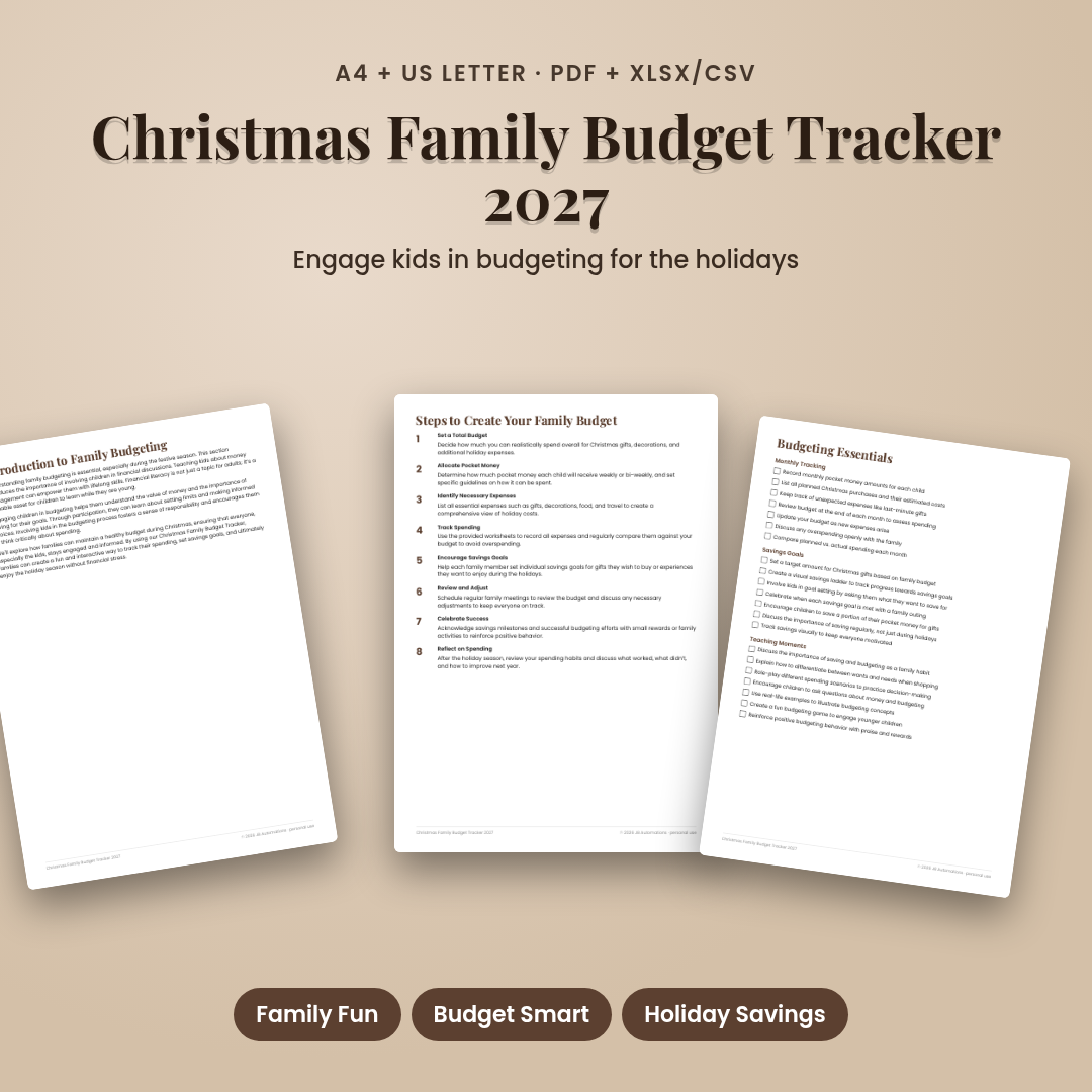Christmas Family Budget Tracker 2027