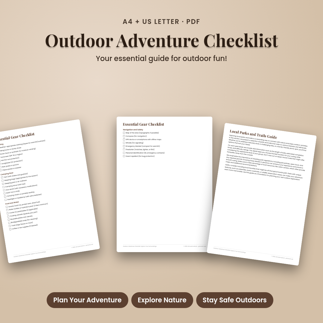 Outdoor Adventure Checklist: Explore Your Surroundings