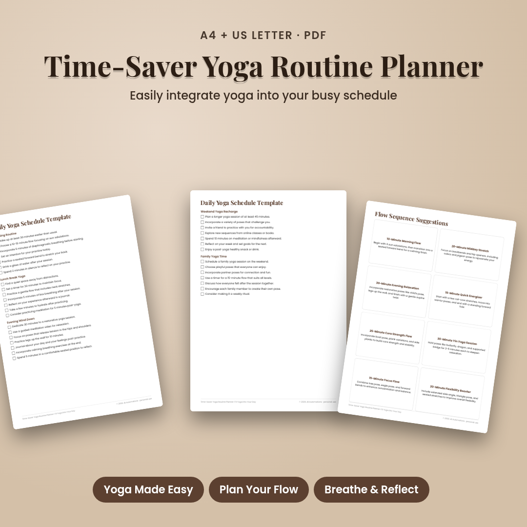 Time-Saver Yoga Routine Planner: Fit Yoga into Your Day