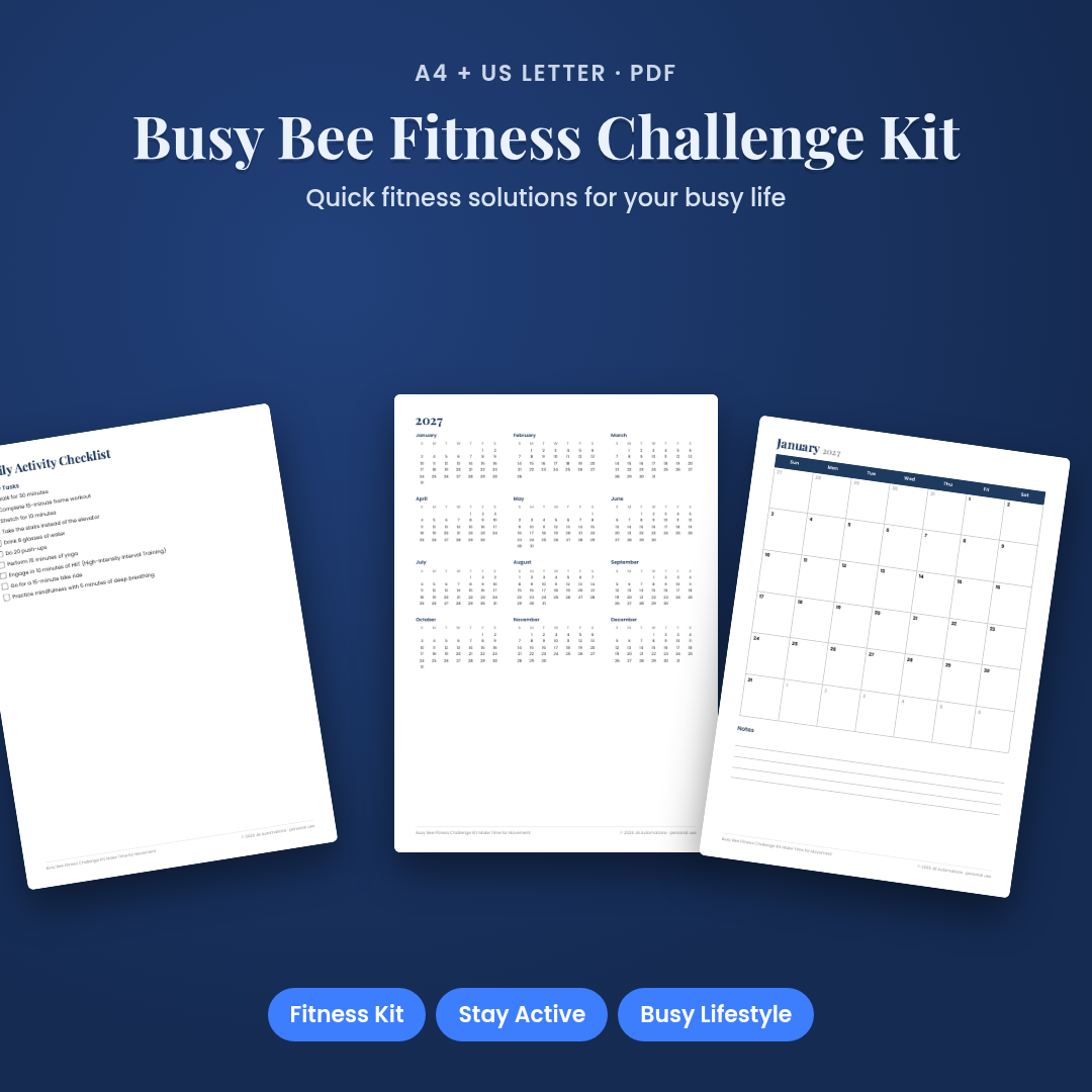 Busy Bee Fitness Challenge Kit: Make Time for Movement