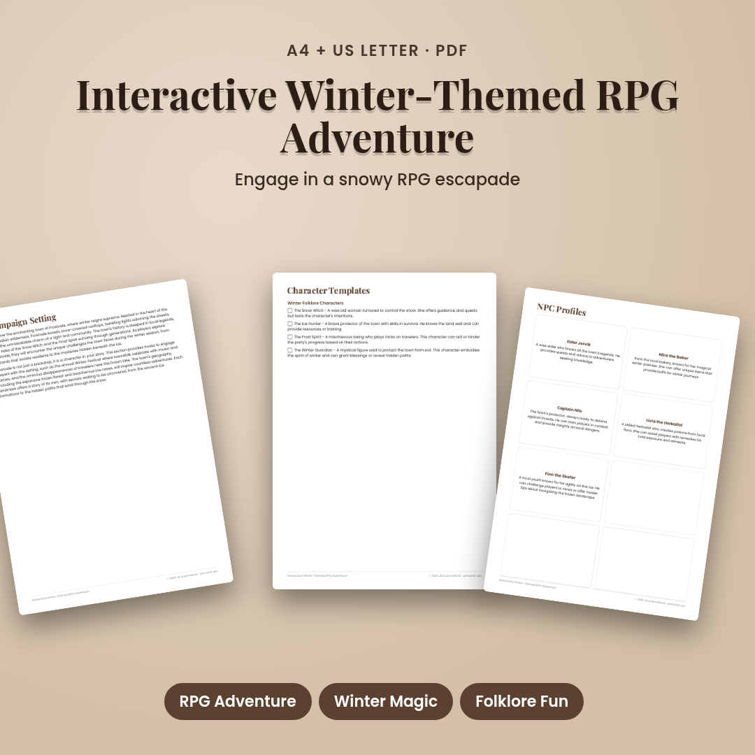Interactive Winter-Themed RPG Adventure