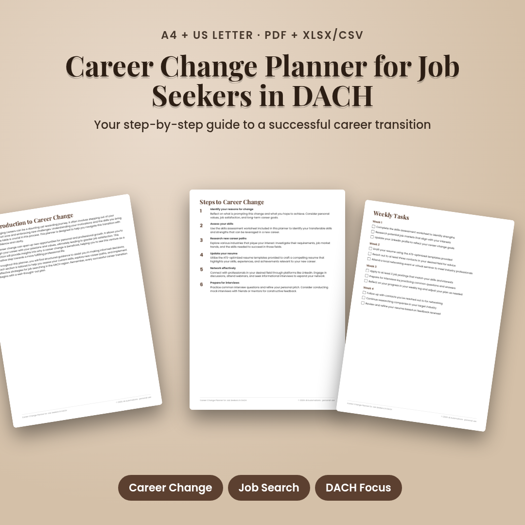 Career Change Planner for Job Seekers in DACH