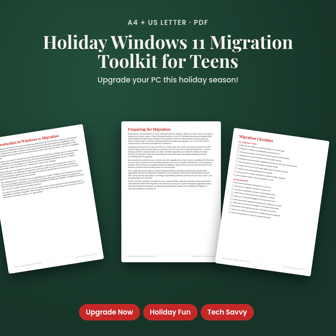 Holiday Windows 11 Migration Toolkit for Teens