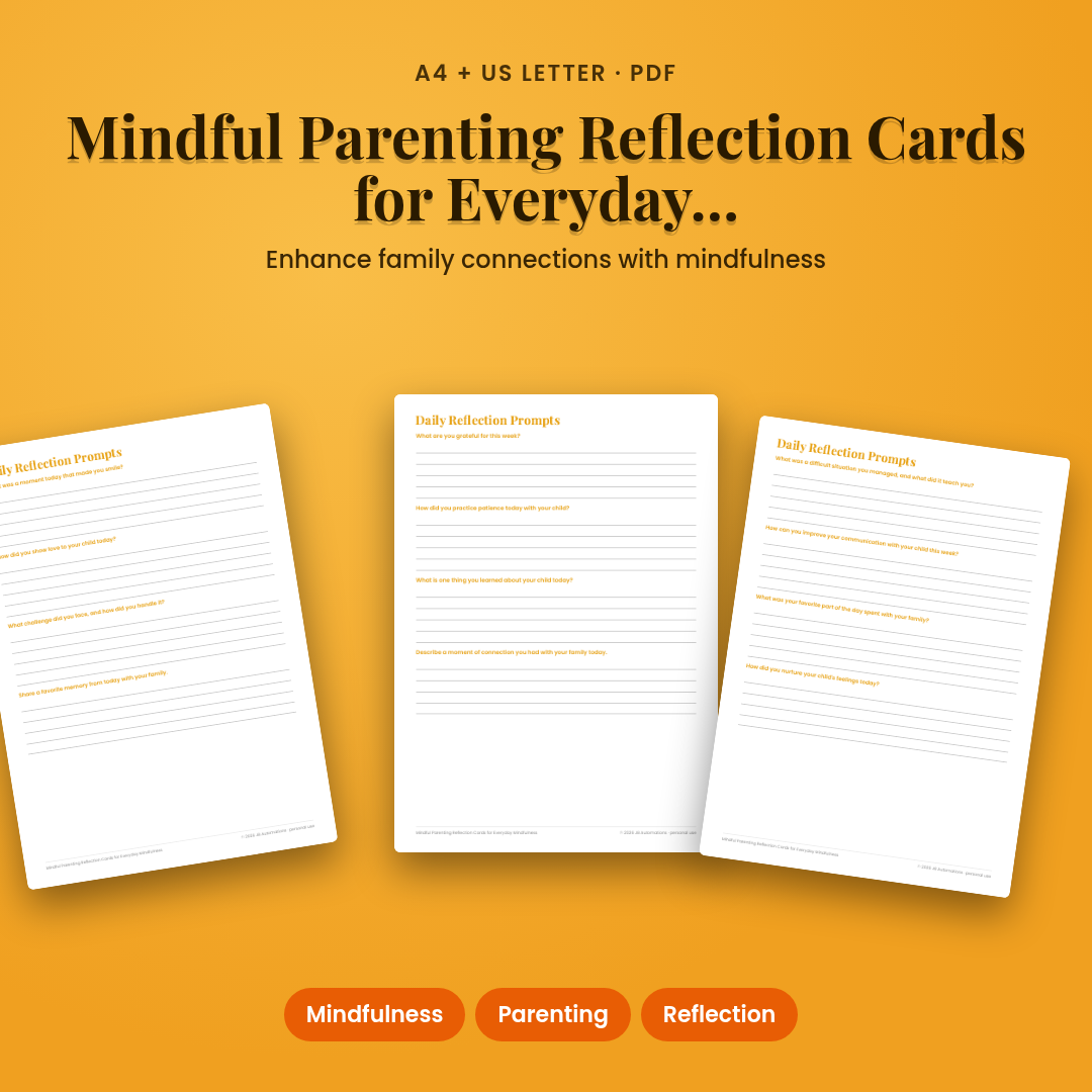 Mindful Parenting Reflection Cards for Everyday Mindfulness