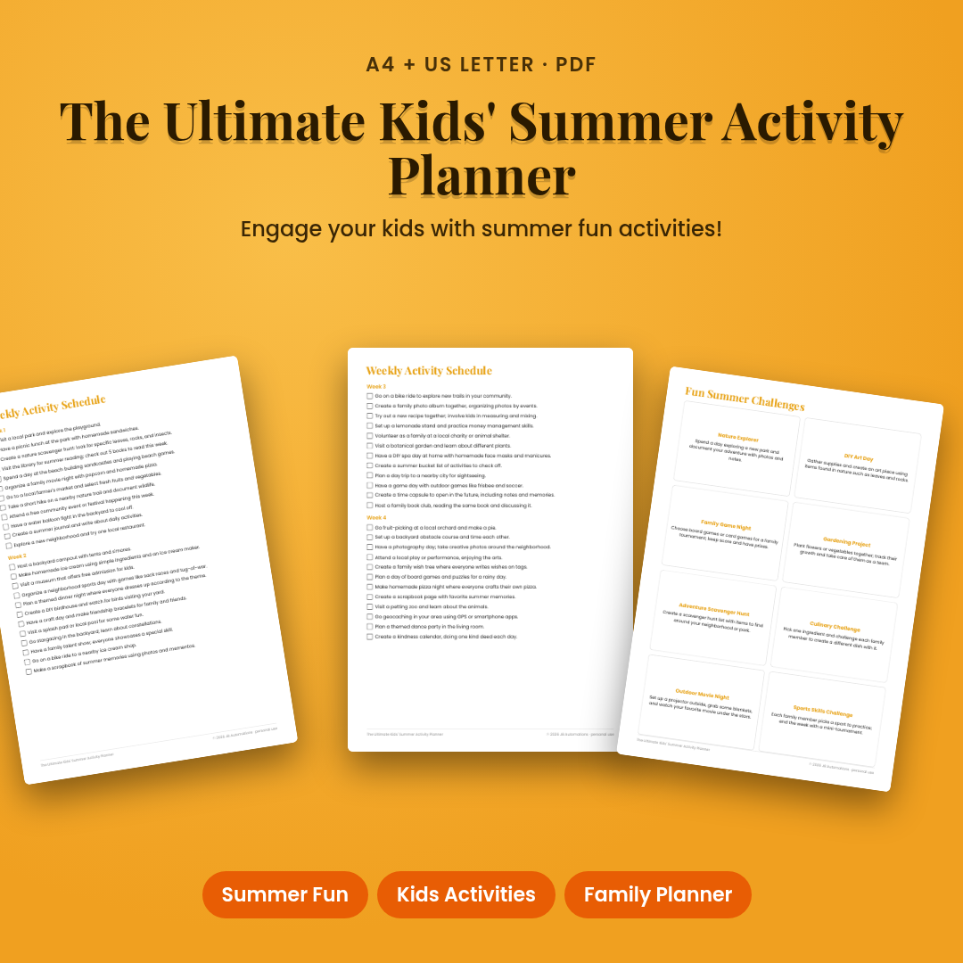 The Ultimate Kids' Summer Activity Planner