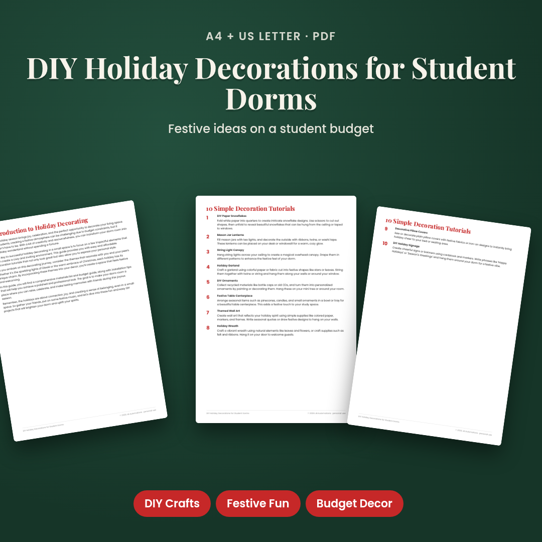 DIY Holiday Decorations for Student Dorms