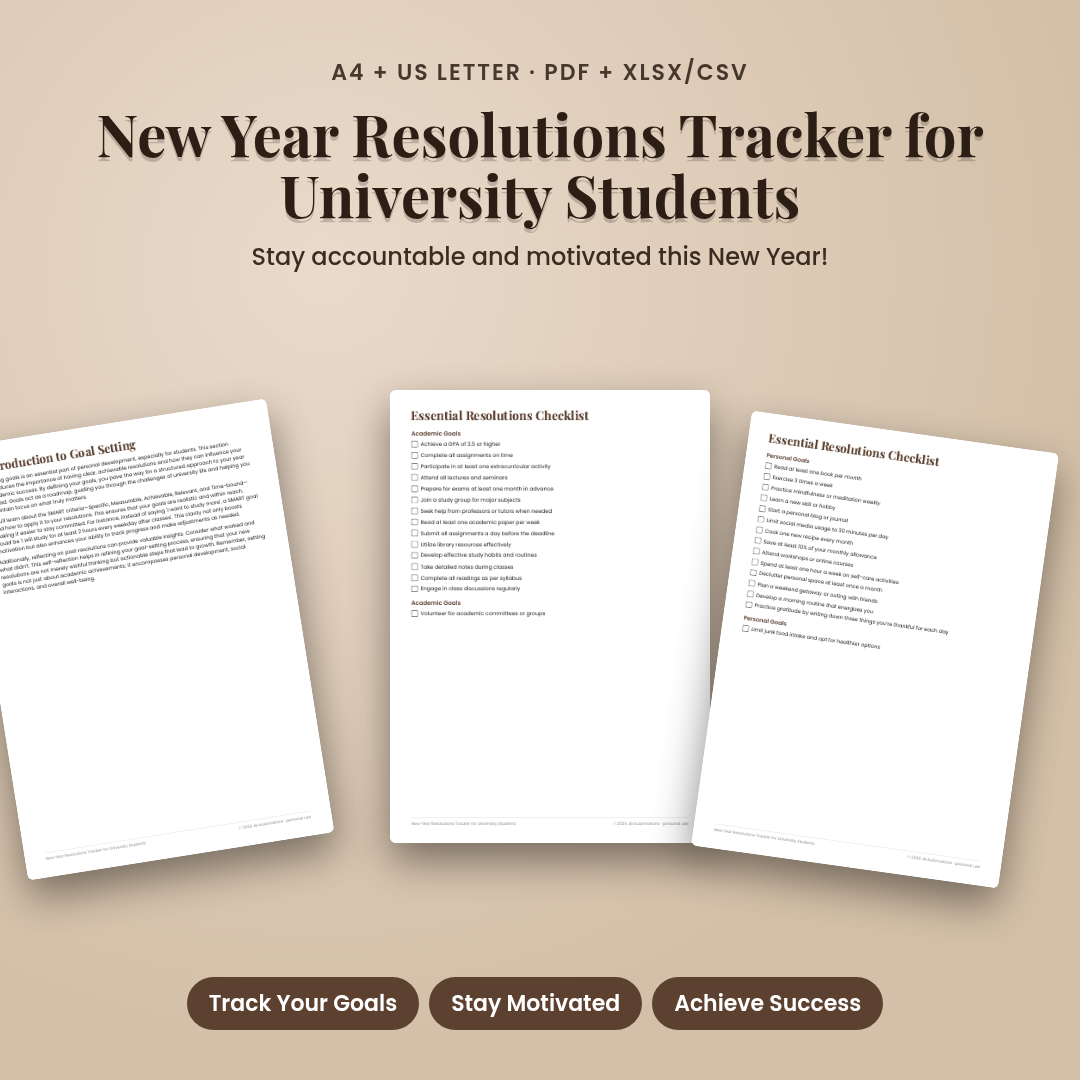 New Year Resolutions Tracker for University Students
