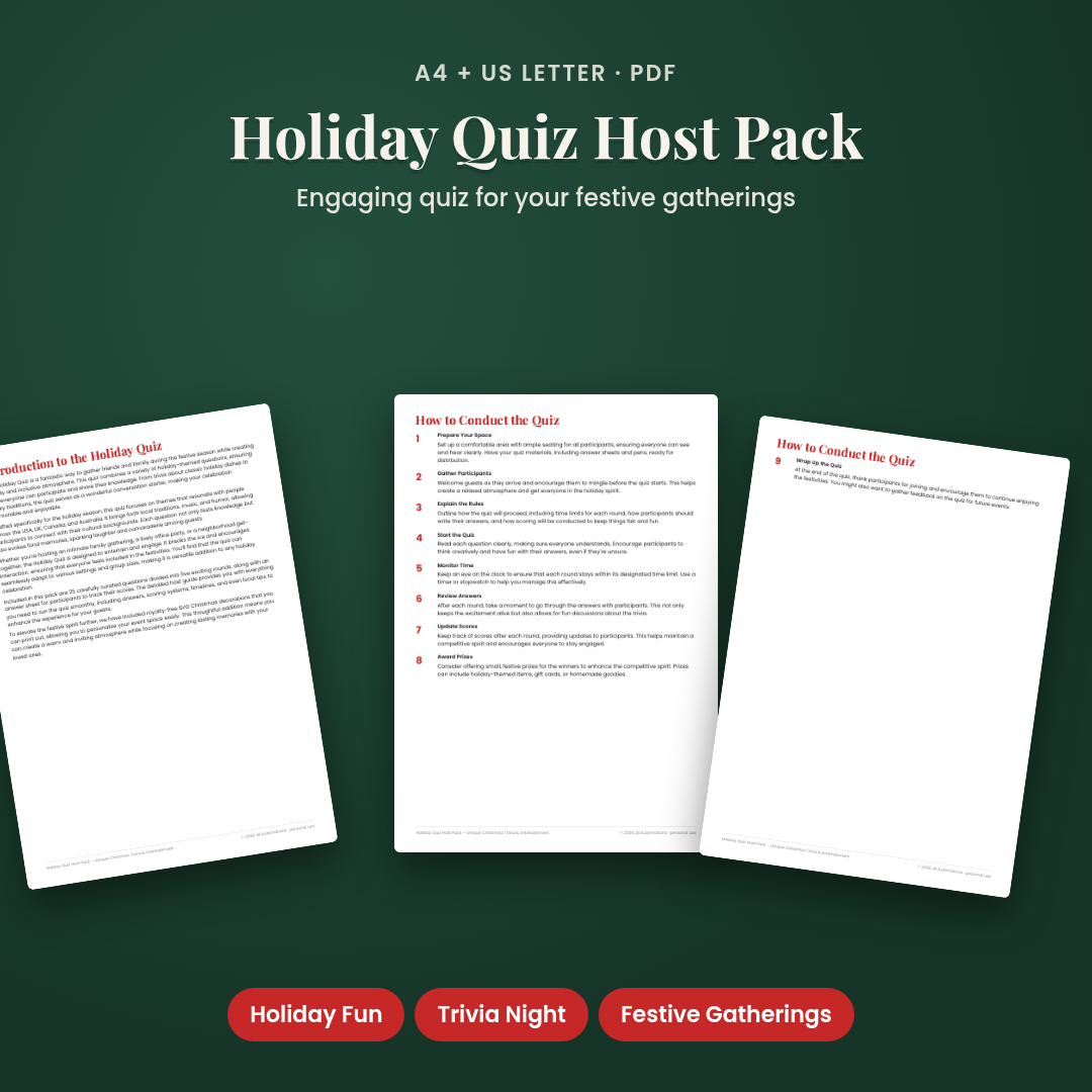 Holiday Quiz Host Pack – Unique Christmas Trivia &amp; Entertainment