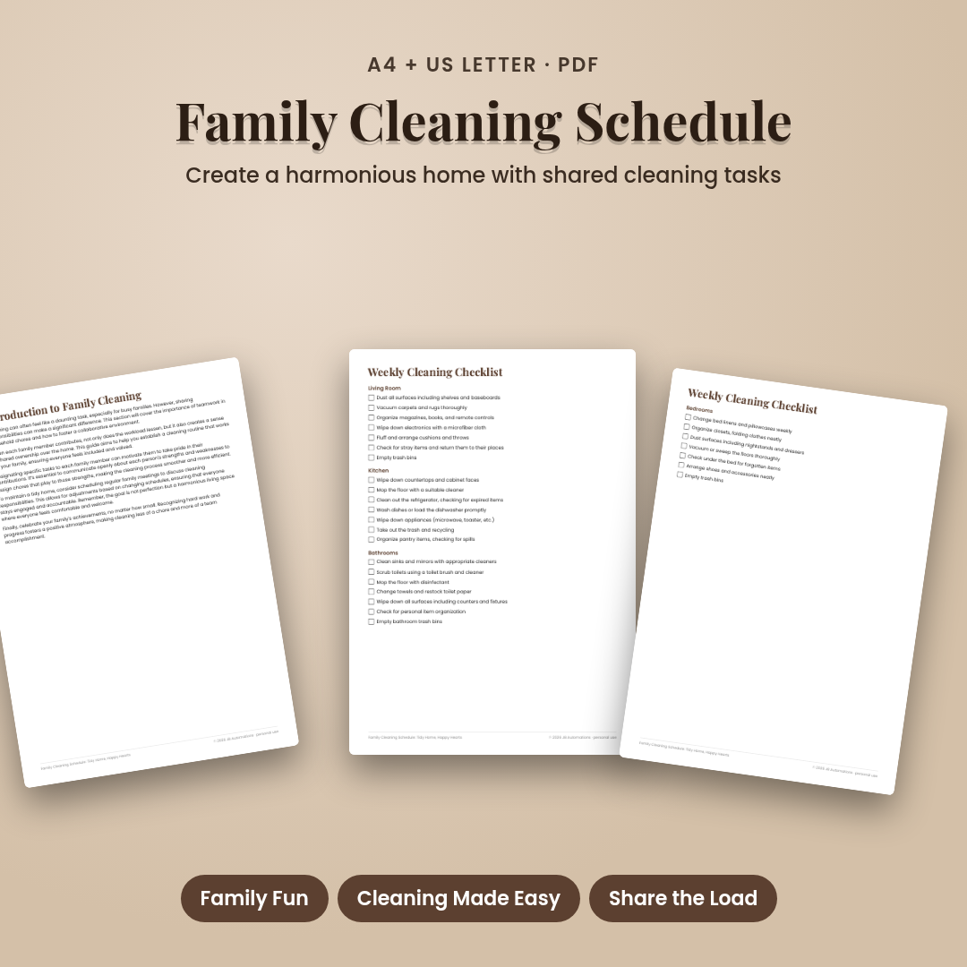 Family Cleaning Schedule: Tidy Home, Happy Hearts