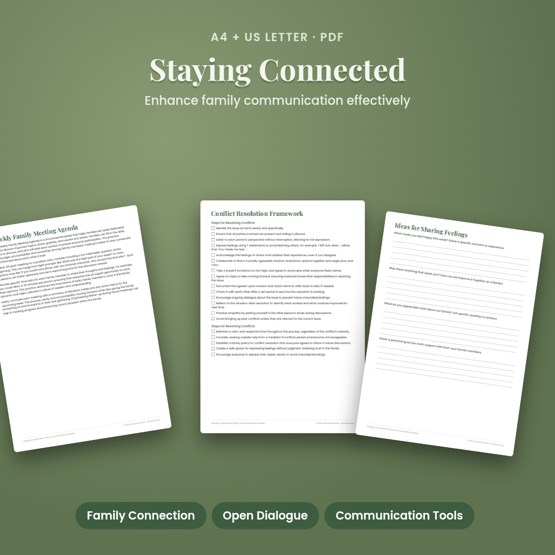 Staying Connected: Family Communication Planner