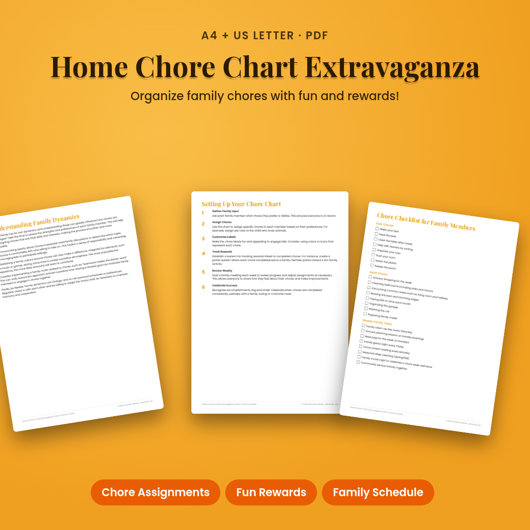 Home Chore Chart Extravaganza: Gain Control &amp; Clarity