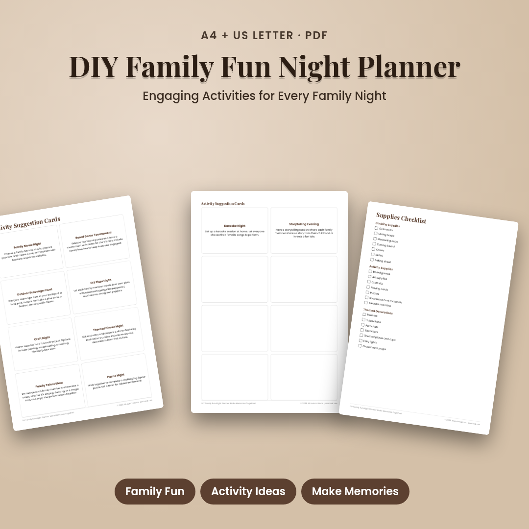 DIY Family Fun Night Planner: Make Memories Together!