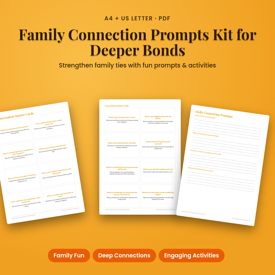 Family Connection Prompts Kit for Deeper Bonds