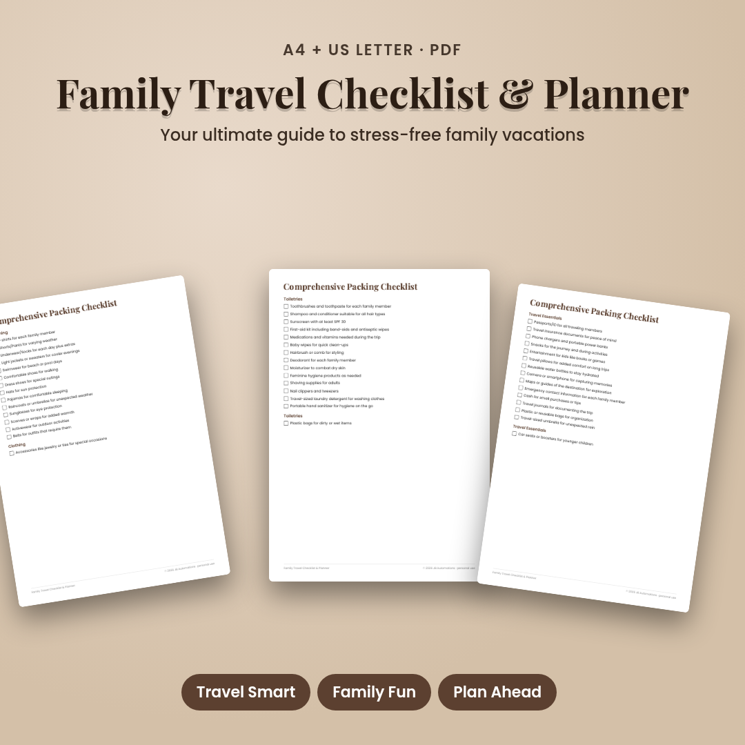 Family Travel Checklist & Planner