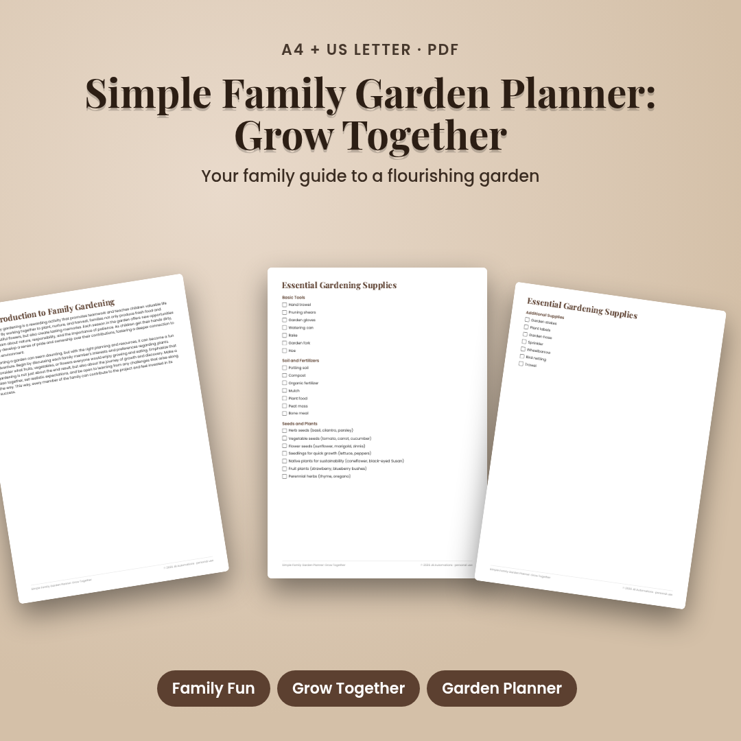 Simple Family Garden Planner: Grow Together