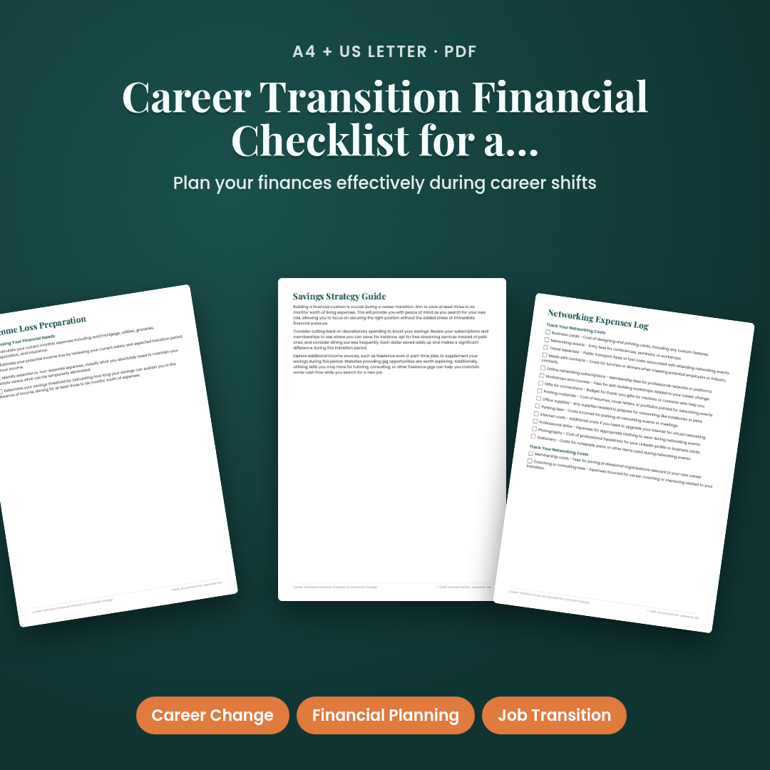 Career Transition Financial Checklist for a Smooth Change