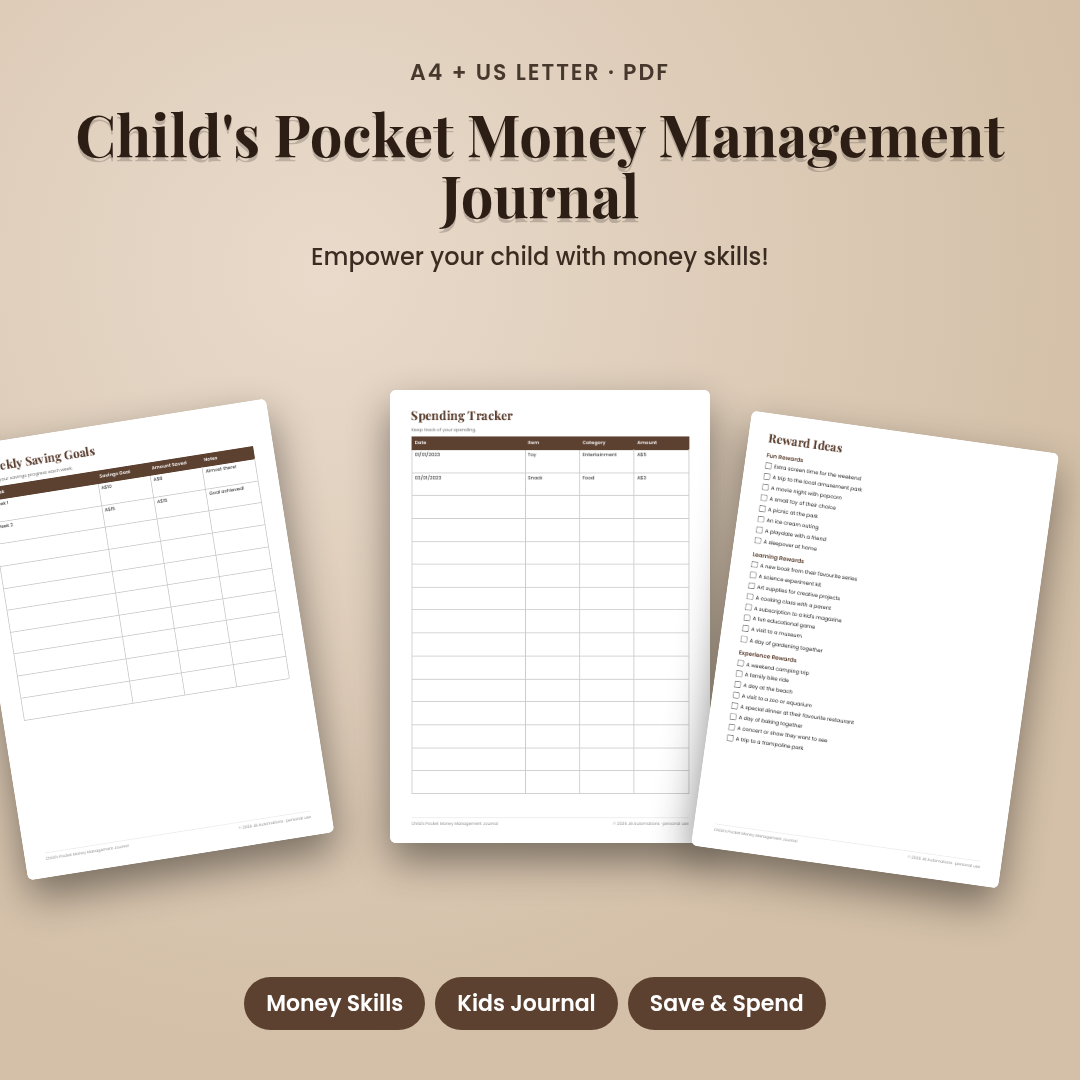 Child's Pocket Money Management Journal