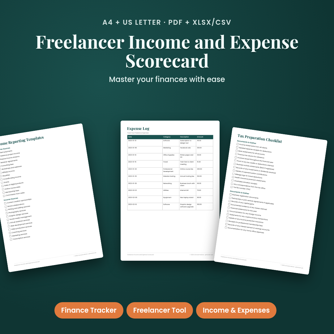 Freelancer Income and Expense Scorecard