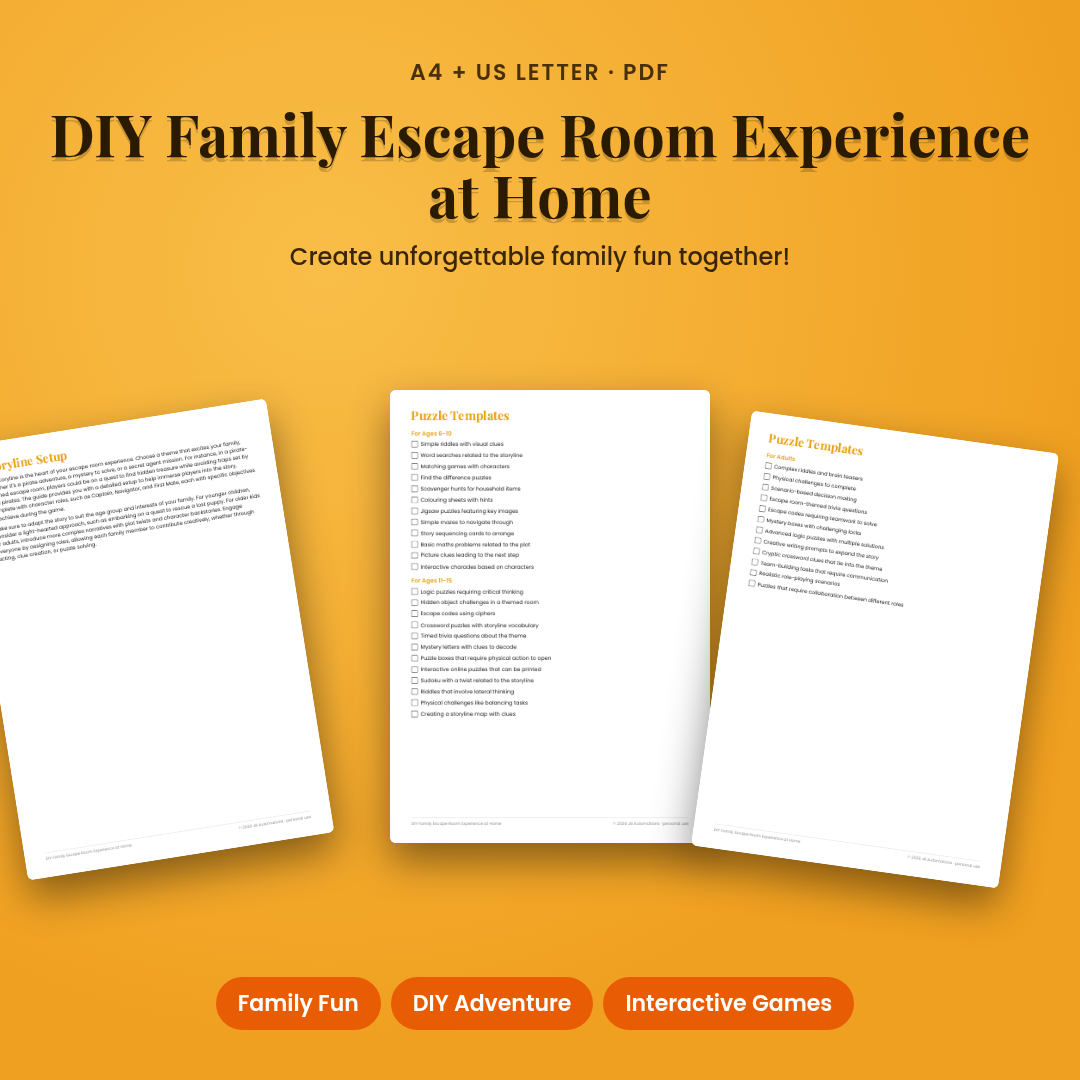DIY Family Escape Room Experience at Home
