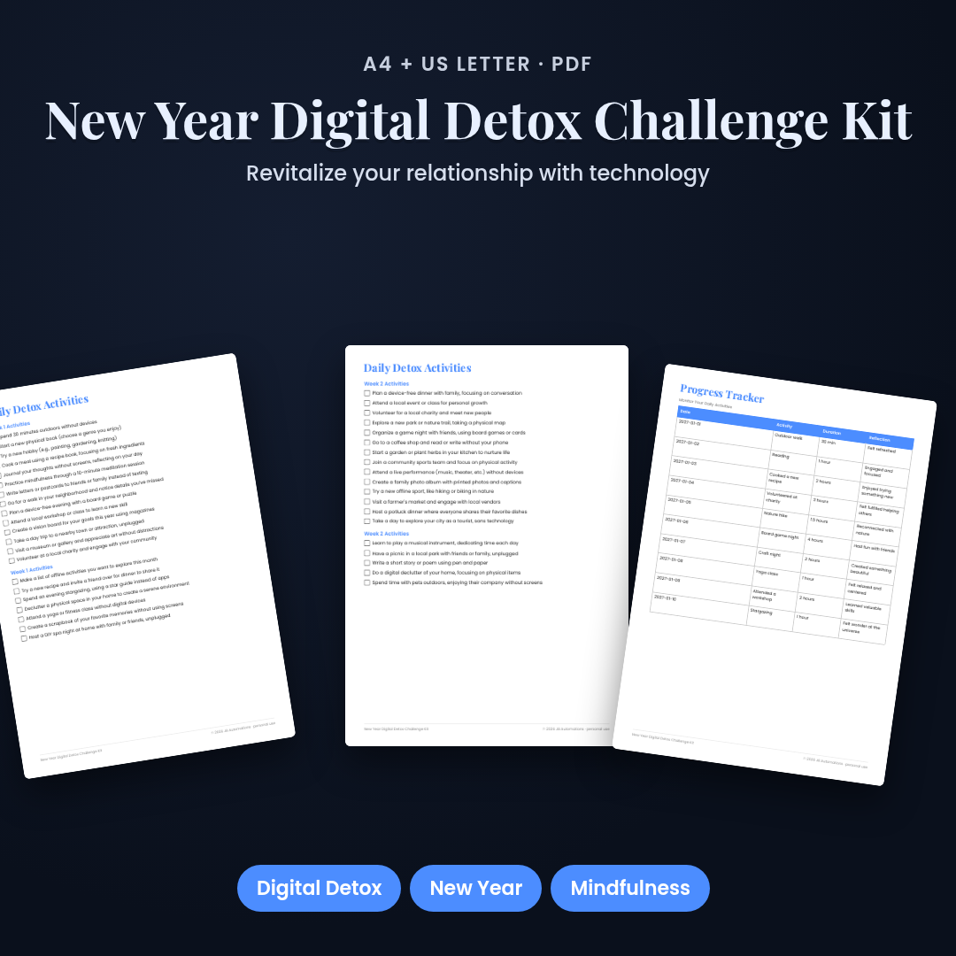 New Year Digital Detox Challenge Kit