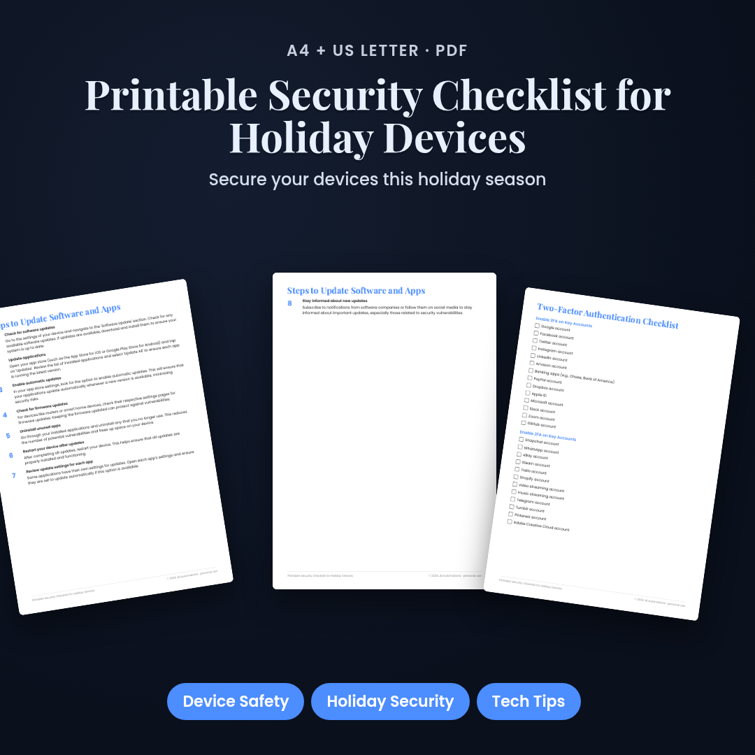 Printable Security Checklist for Holiday Devices