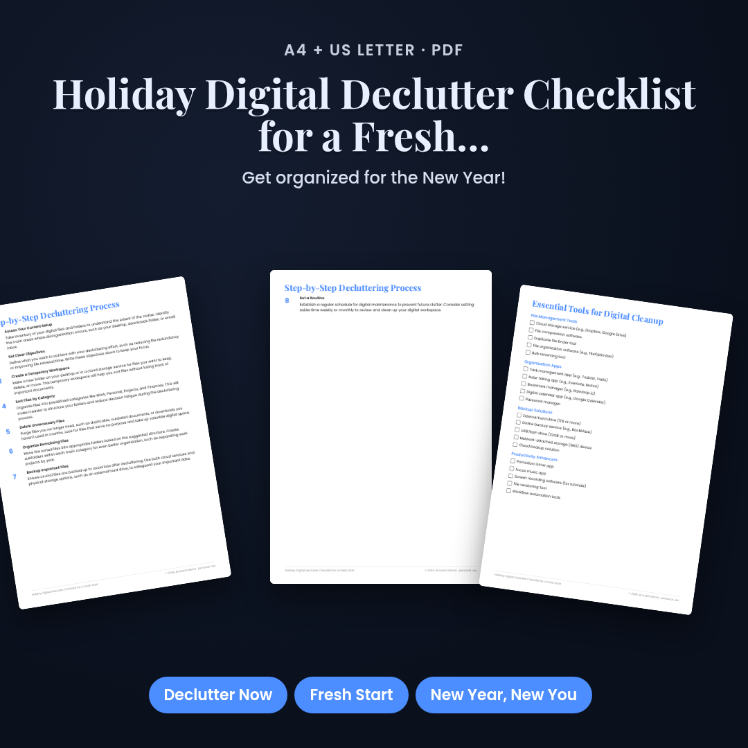 Holiday Digital Declutter Checklist for a Fresh Start
