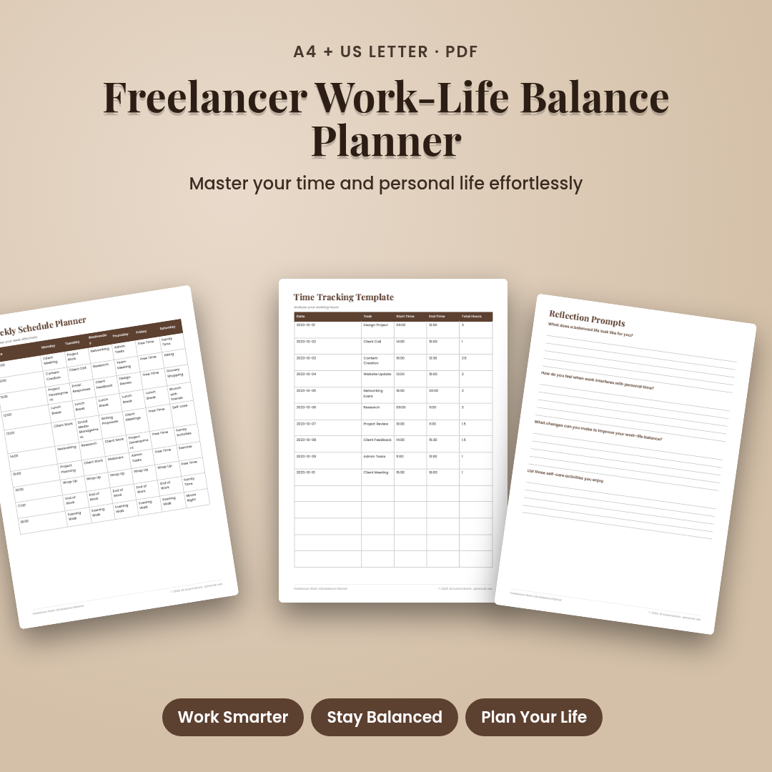Freelancer Work-Life Balance Planner