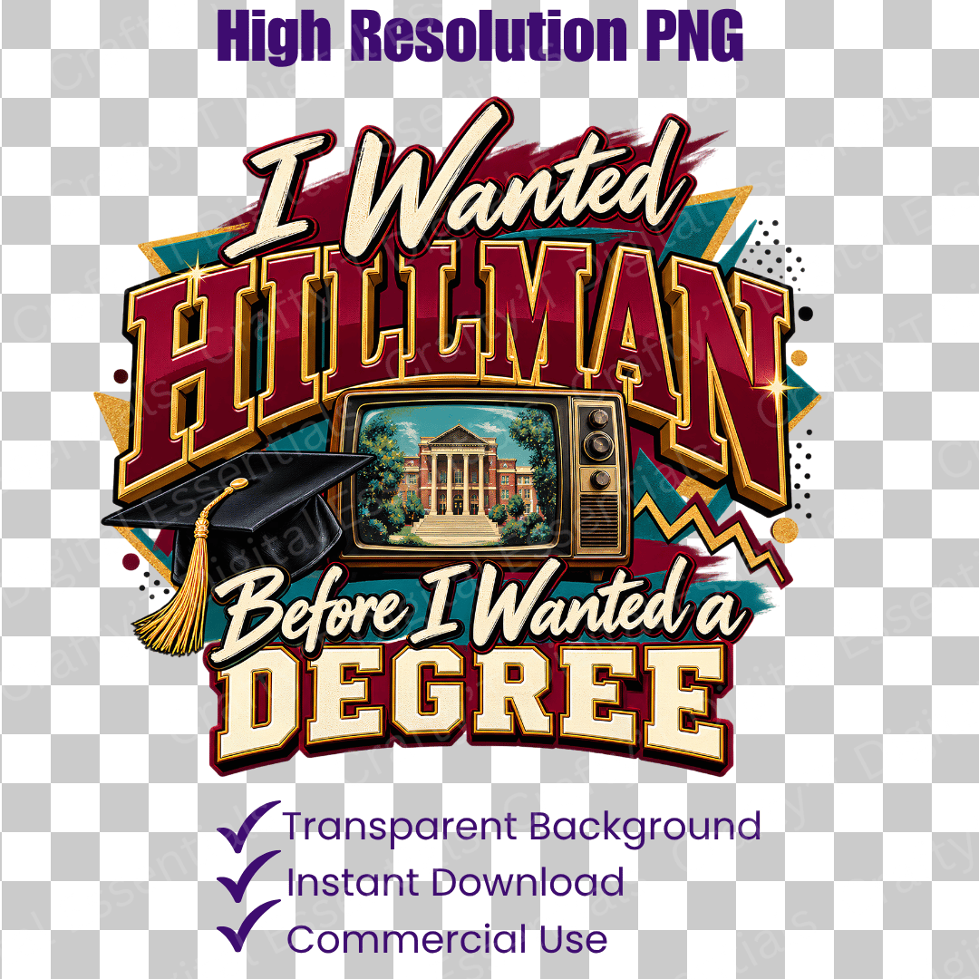 Grac Cap Before I Wanted a Degree PNG, Retro TV College Graphic, Graduation Cap ...