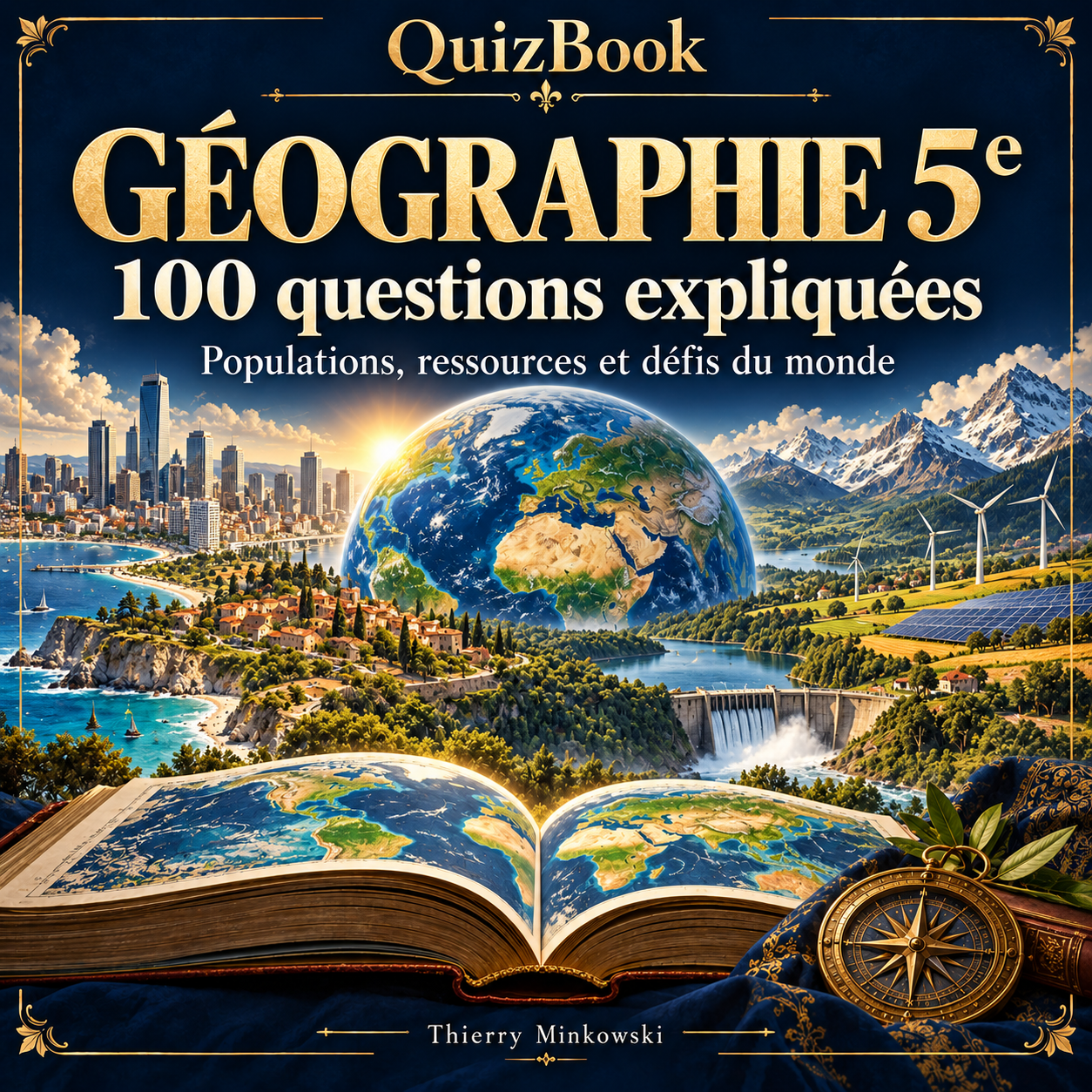 QuizBook Géographie 5e — 100 questions expliquées — Thierry Minkowski
