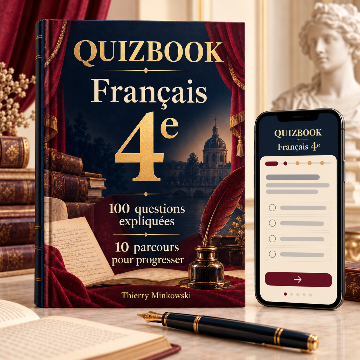 QuizBook Français 4e : 100 questions expliquées et dix parcours pour progresser