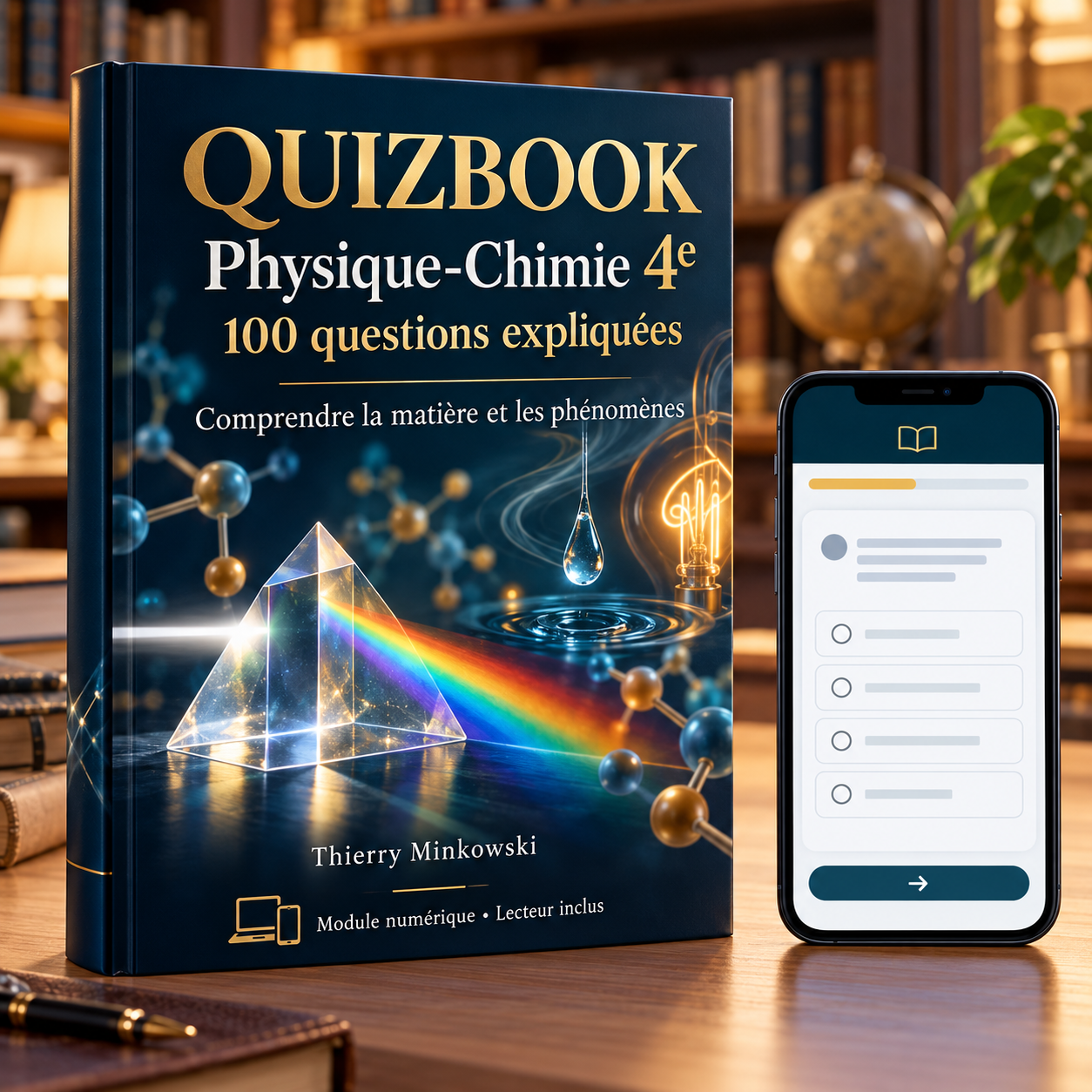 QuizBook Physique-Chimie 4e : 100 questions expliquées