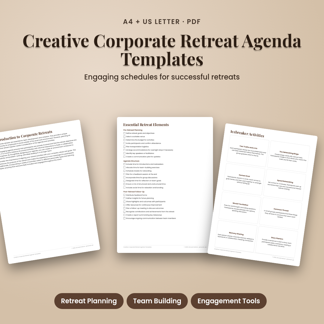 Creative Corporate Retreat Agenda Templates