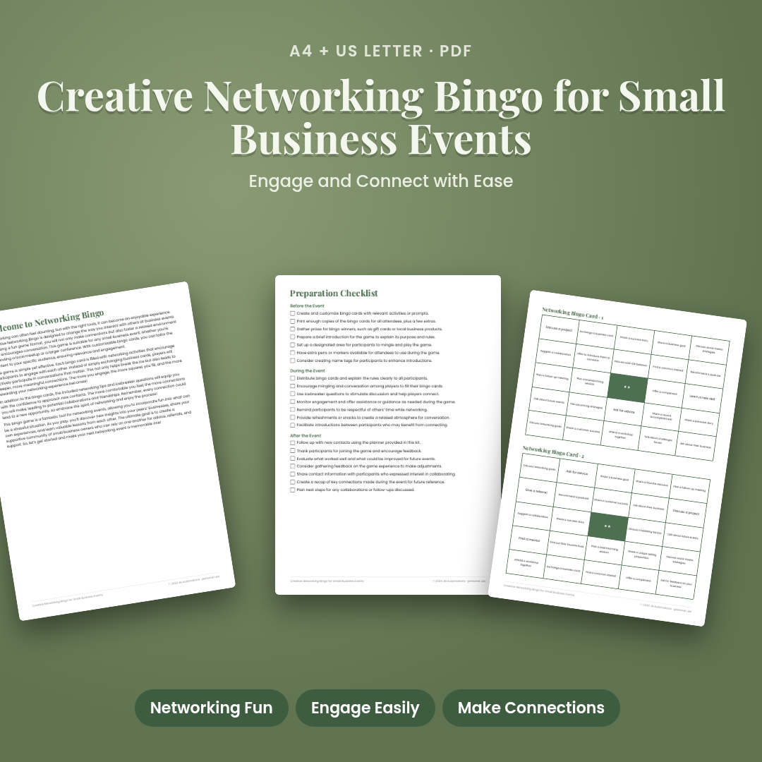 Creative Networking Bingo for Small Business Events