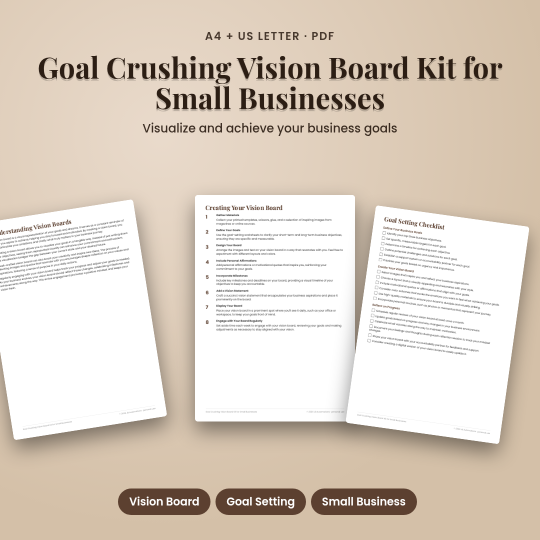 Goal Crushing Vision Board Kit for Small Businesses