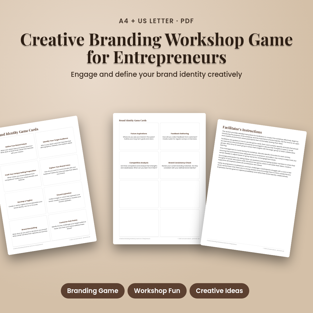 Creative Branding Workshop Game for Entrepreneurs