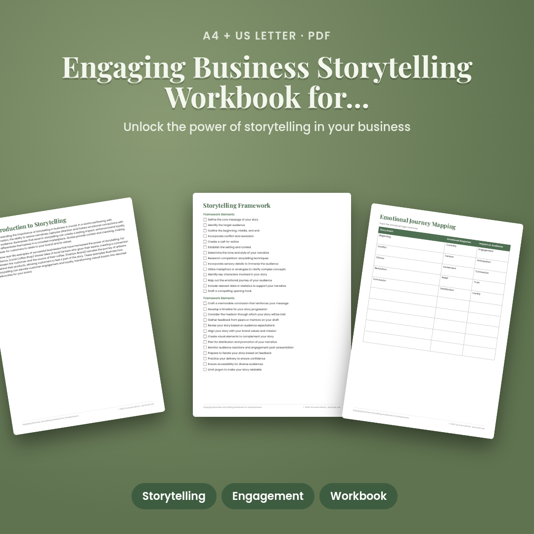 Engaging Business Storytelling Workbook for Entrepreneurs