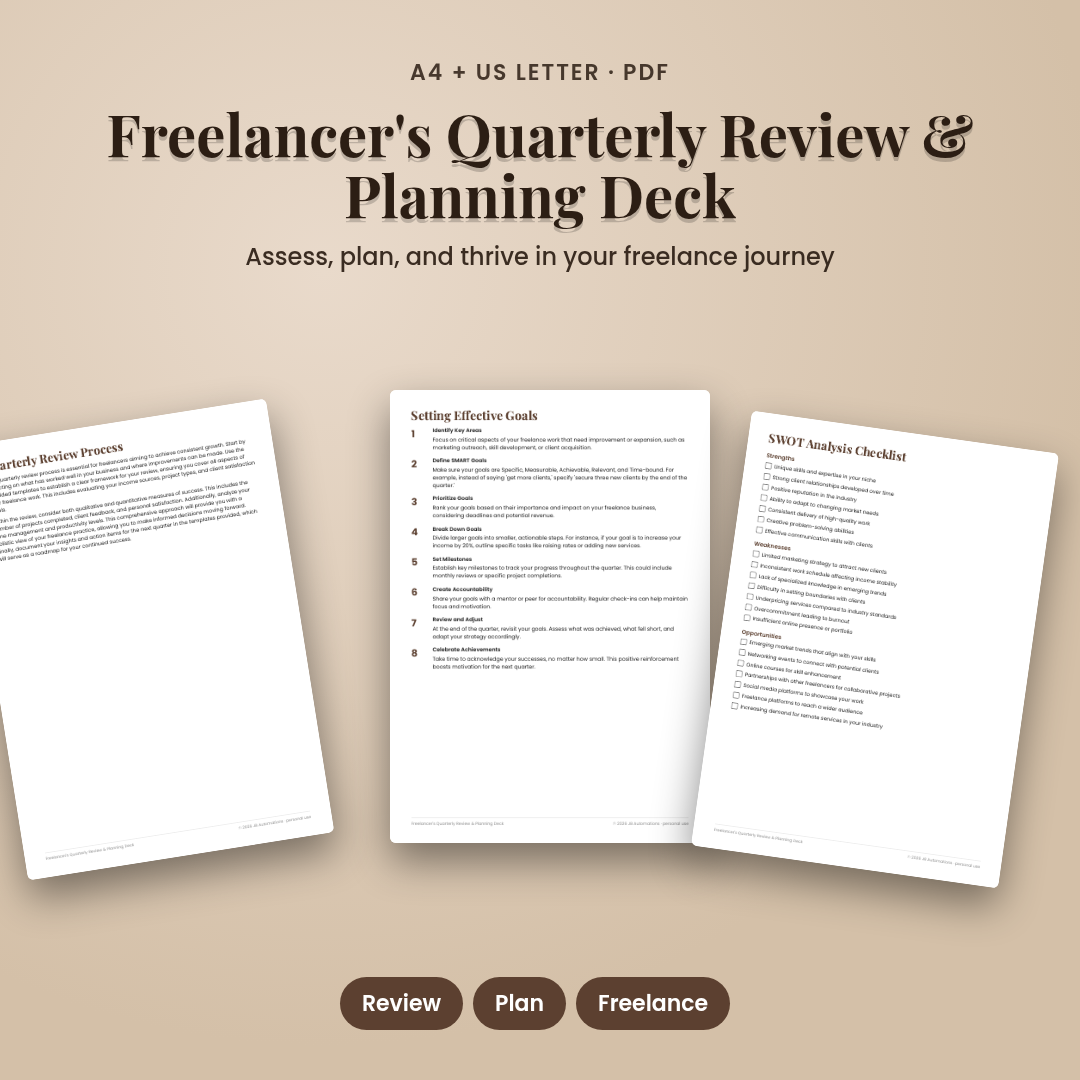 Freelancer's Quarterly Review & Planning Deck