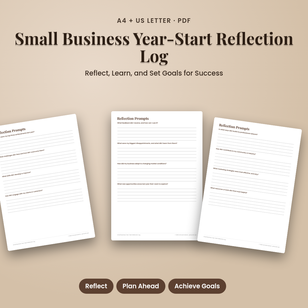 Small Business Year-Start Reflection Log