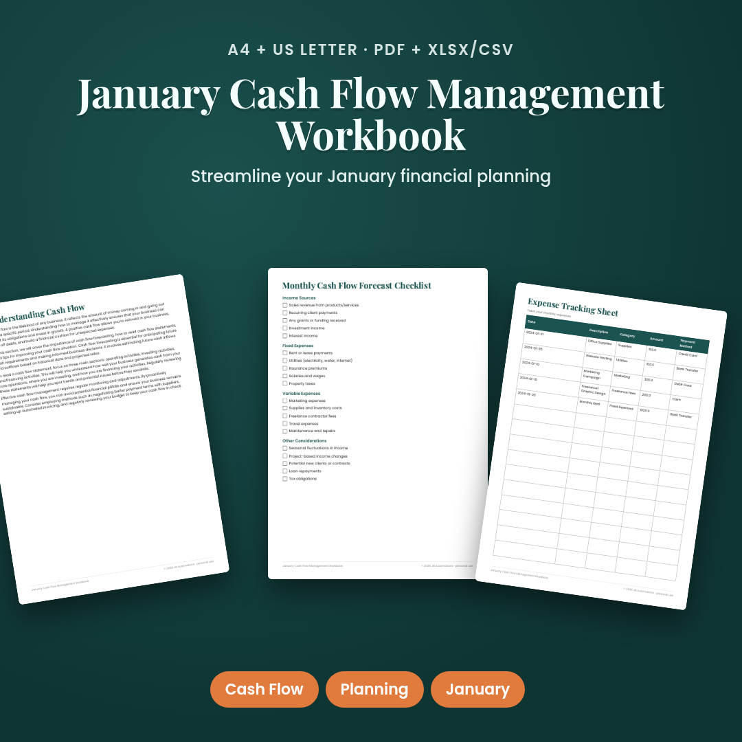January Cash Flow Management Workbook