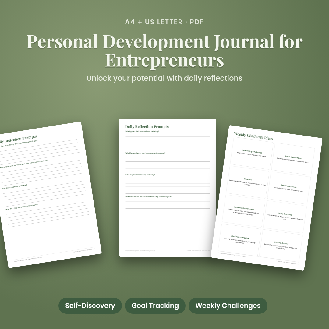 Personal Development Journal for Entrepreneurs