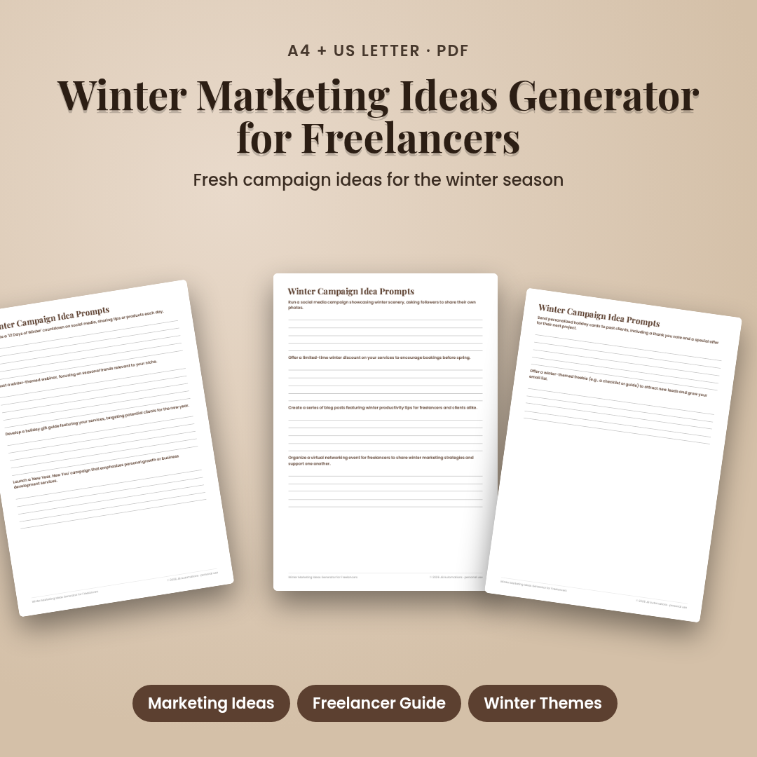 Winter Marketing Ideas Generator for Freelancers