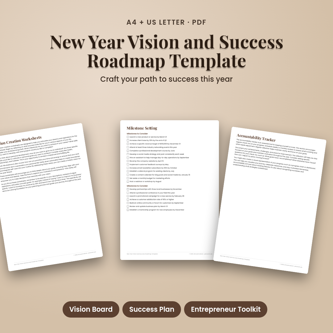New Year Vision and Success Roadmap Template