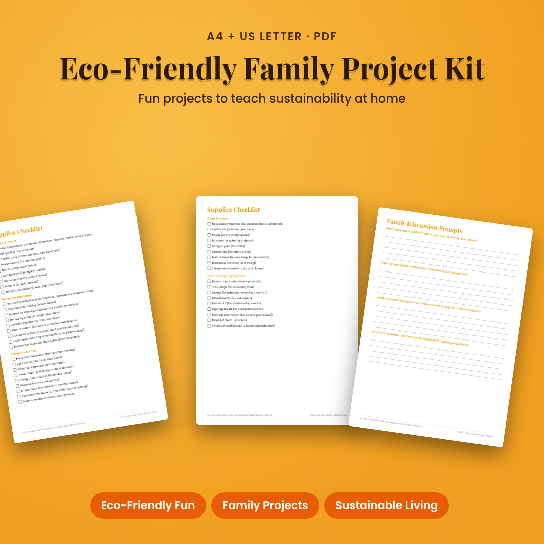 Eco-Friendly Family Project Kit: Engaging Sustainability Practices