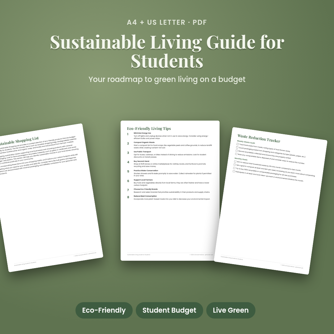 Sustainable Living Guide for Students
