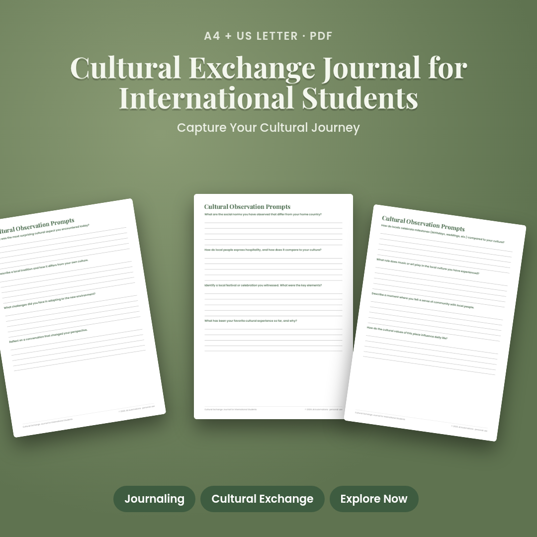 Cultural Exchange Journal for International Students