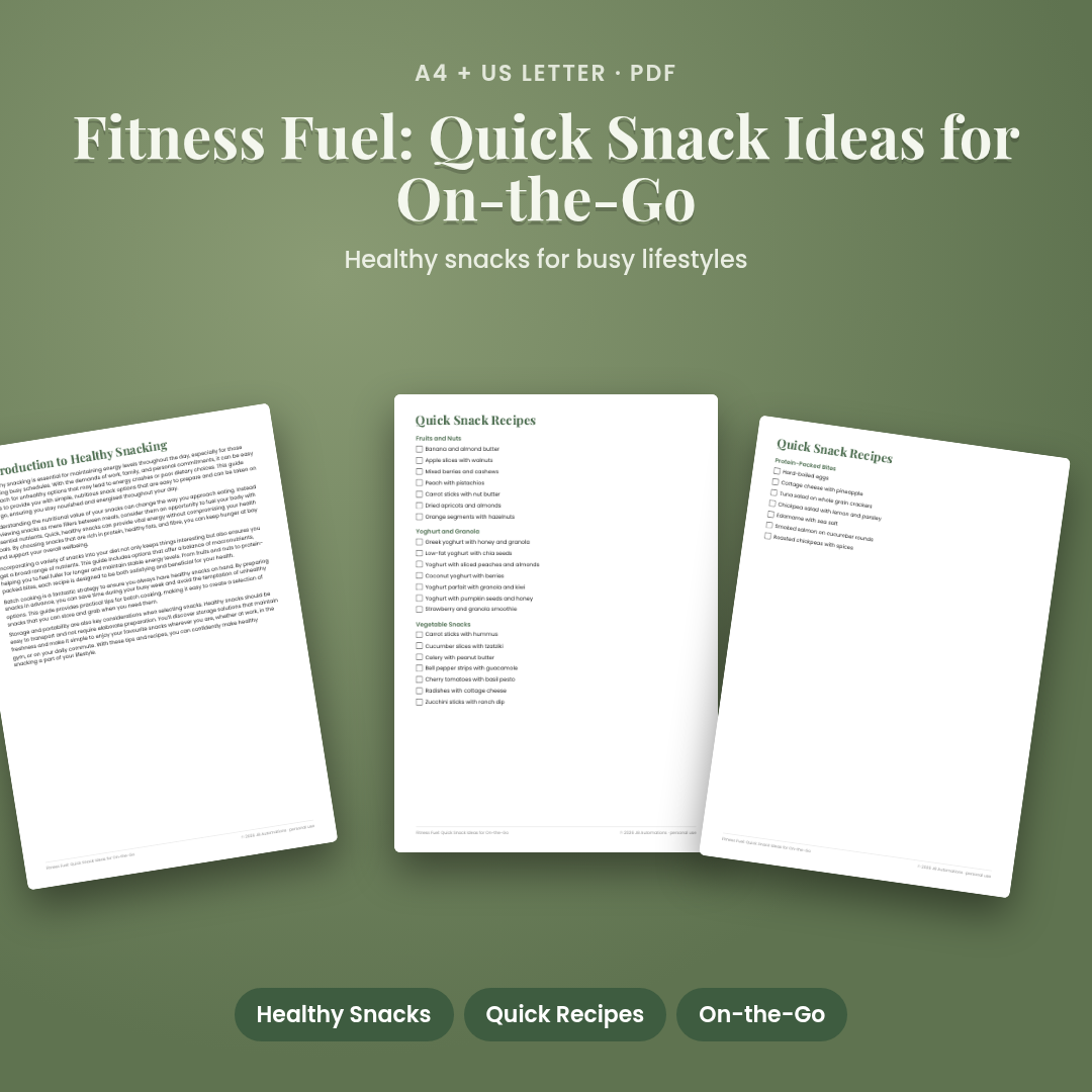 Fitness Fuel: Quick Snack Ideas for On-the-Go