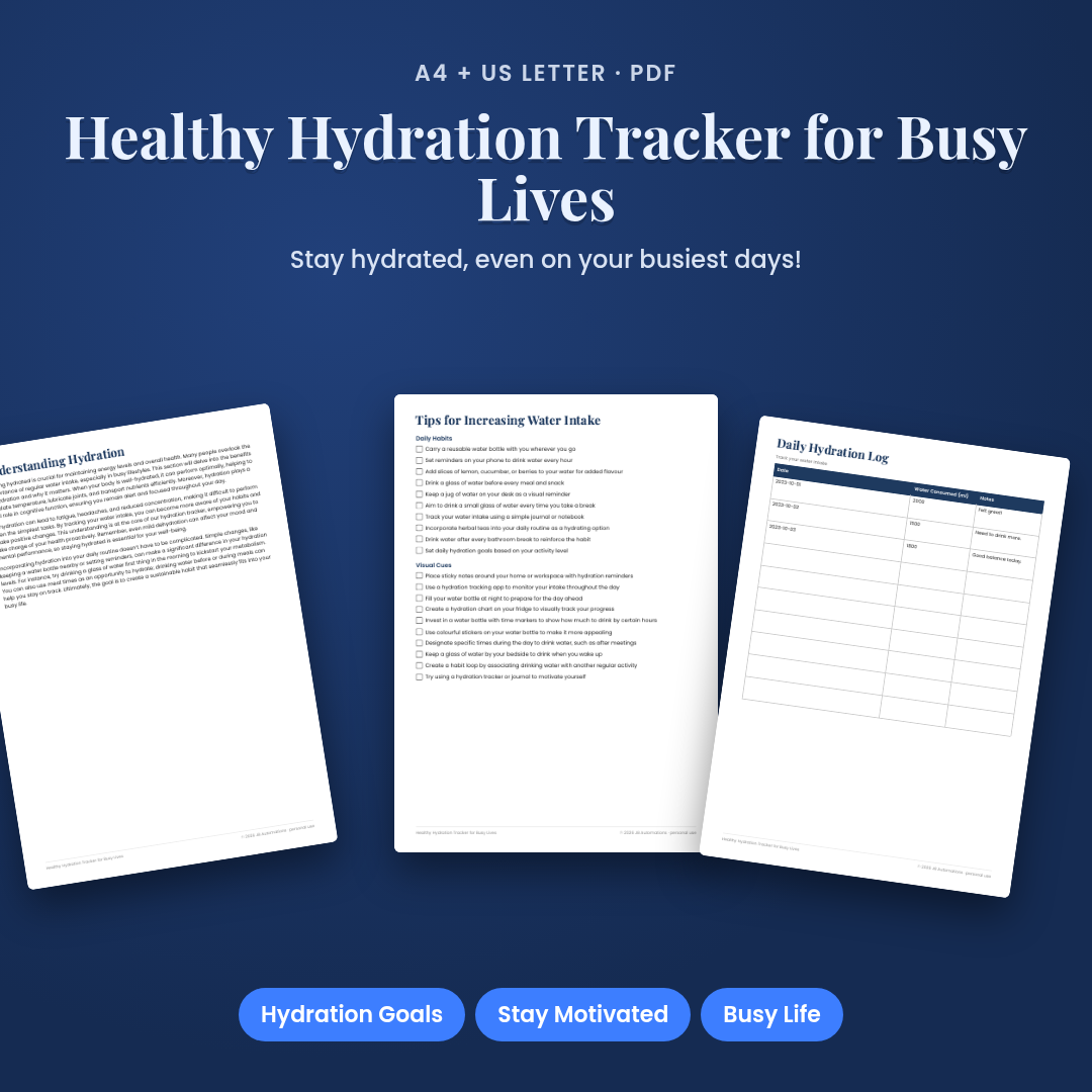 Healthy Hydration Tracker for Busy Lives
