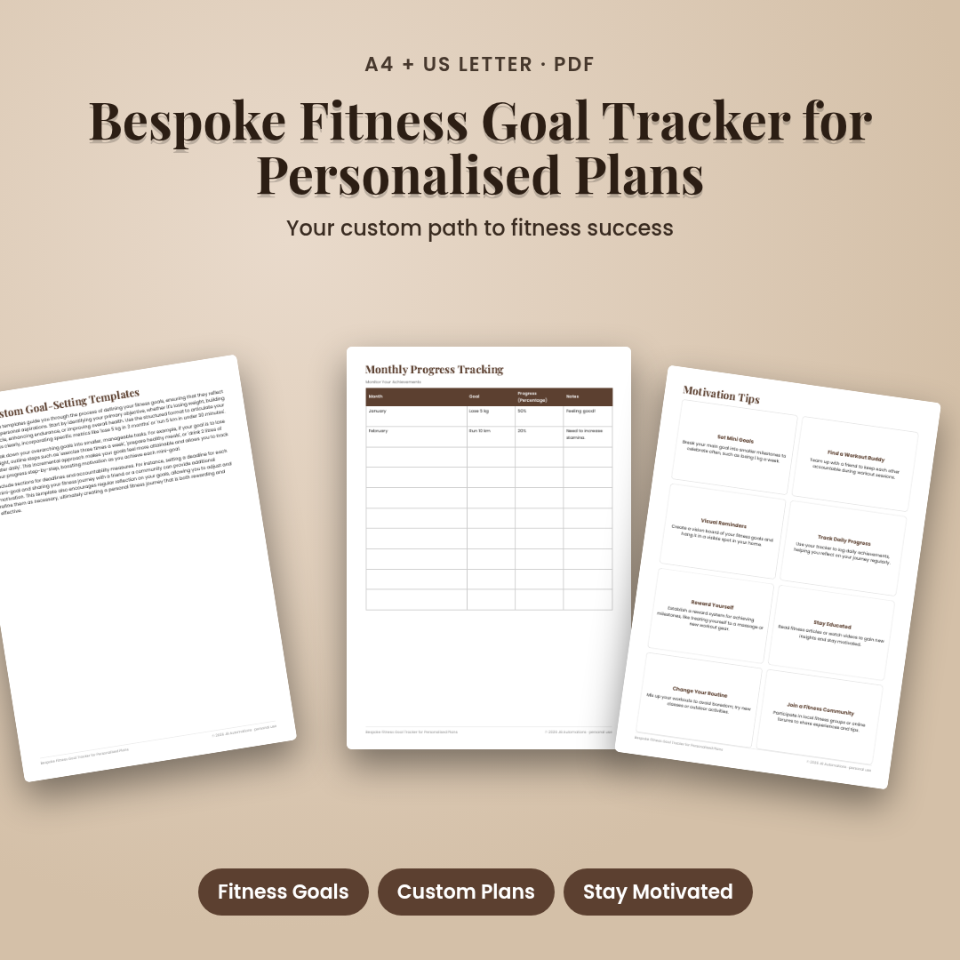 Bespoke Fitness Goal Tracker for Personalised Plans