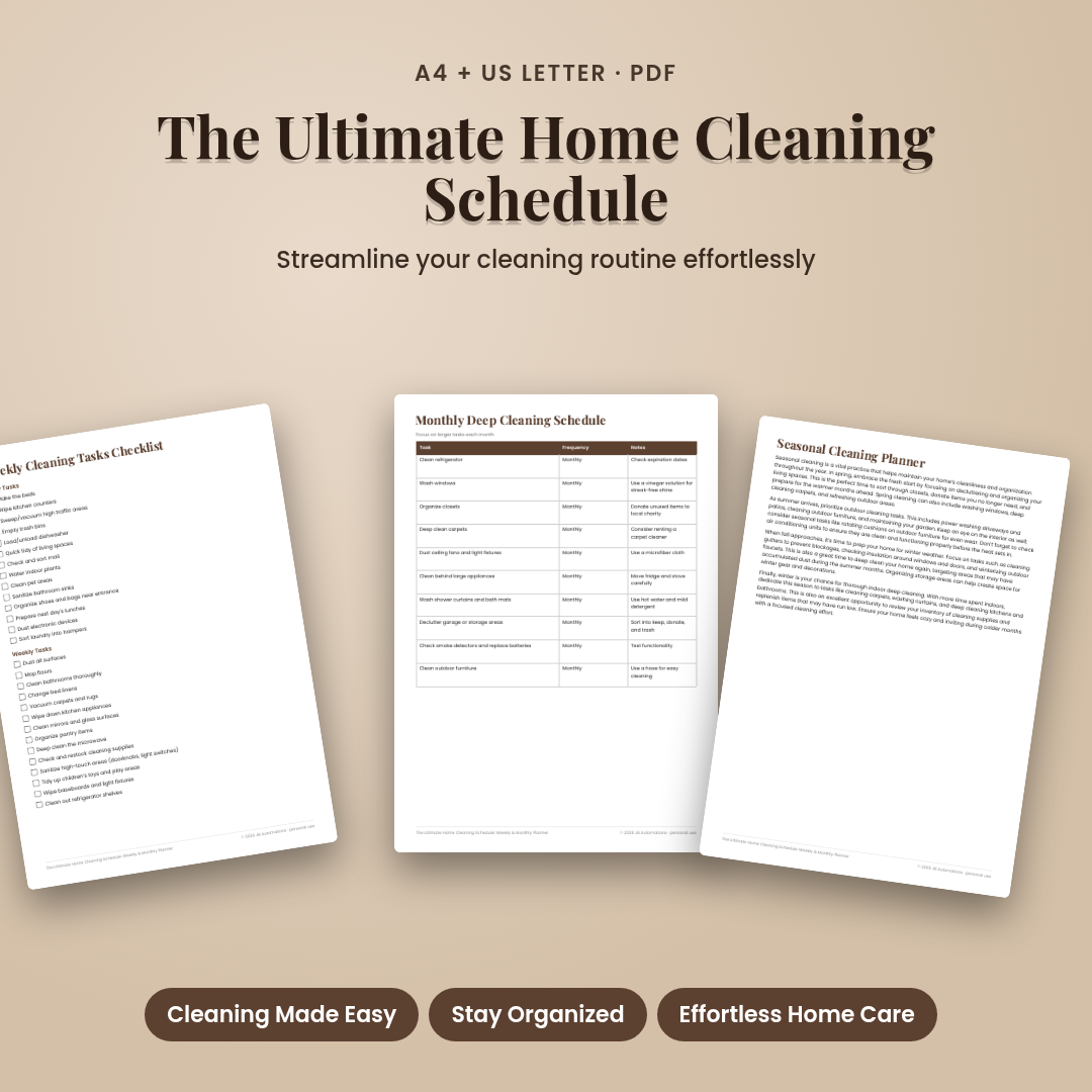 The Ultimate Home Cleaning Schedule: Weekly &amp; Monthly Planner